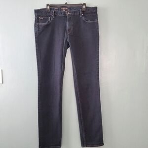 MICHAEL KORS PARKER SLIM FIT JEANS. MEN'S 36WX34L BLUE INDIGO ZIP FLY